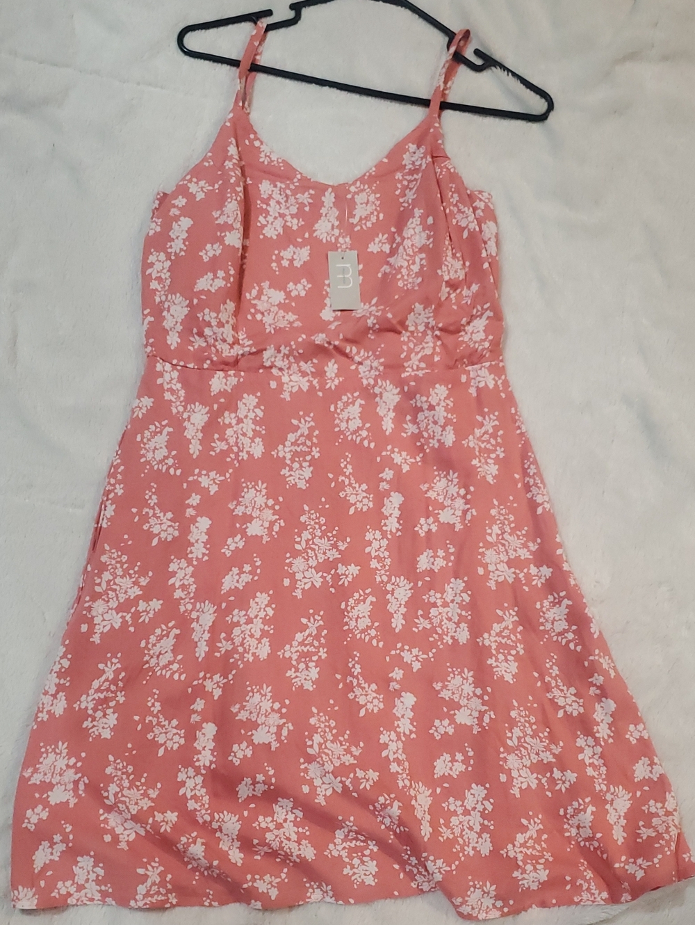 Maurices Coral Pink Floral Slip Midi Dress
